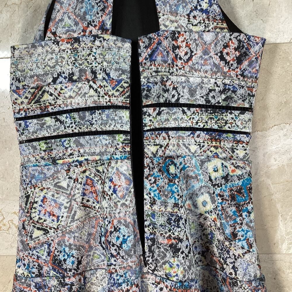 Parker Tribal Jacquard Party Brady Dress | Fit & Flare | Cut-Out Back | Size S - Picture 7 of 14